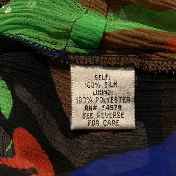 Cache mod print semi sheer silk dress sz small - Picture 2 of 8